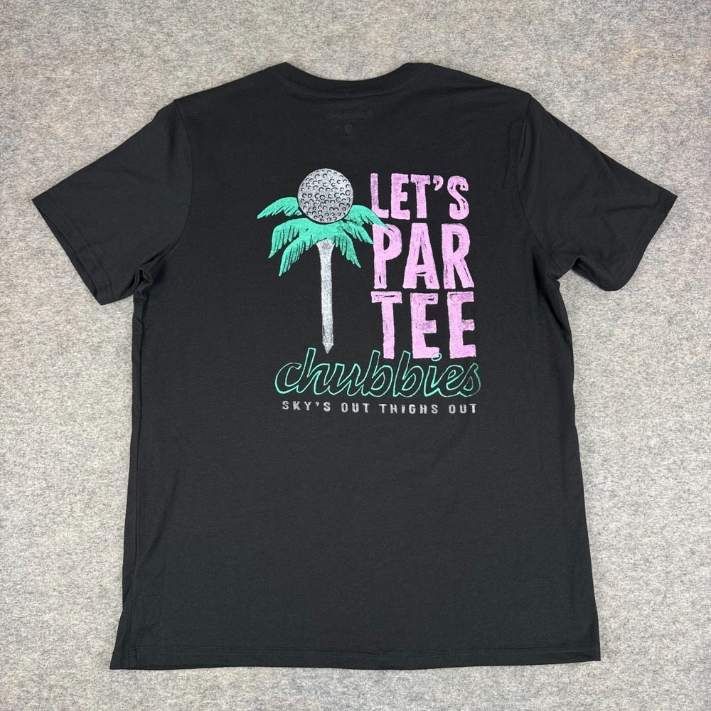 Chubbies Let's Par Tee Charcoal T-Shirt Golf Black Mens Large L